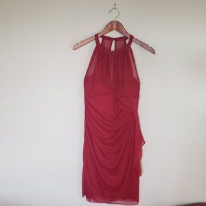 Red sleeveless cocktail dress
